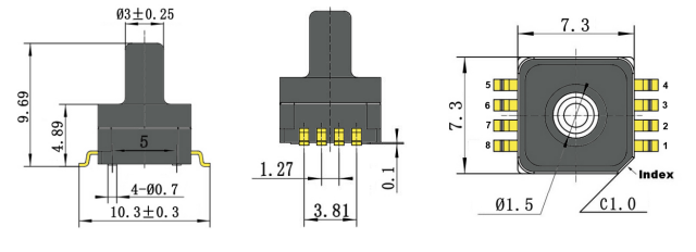 5V 700kPa ενίσχυσε την ατμοσφαιρική πίεση αισθητήρων αναλογικής παραγωγής 0